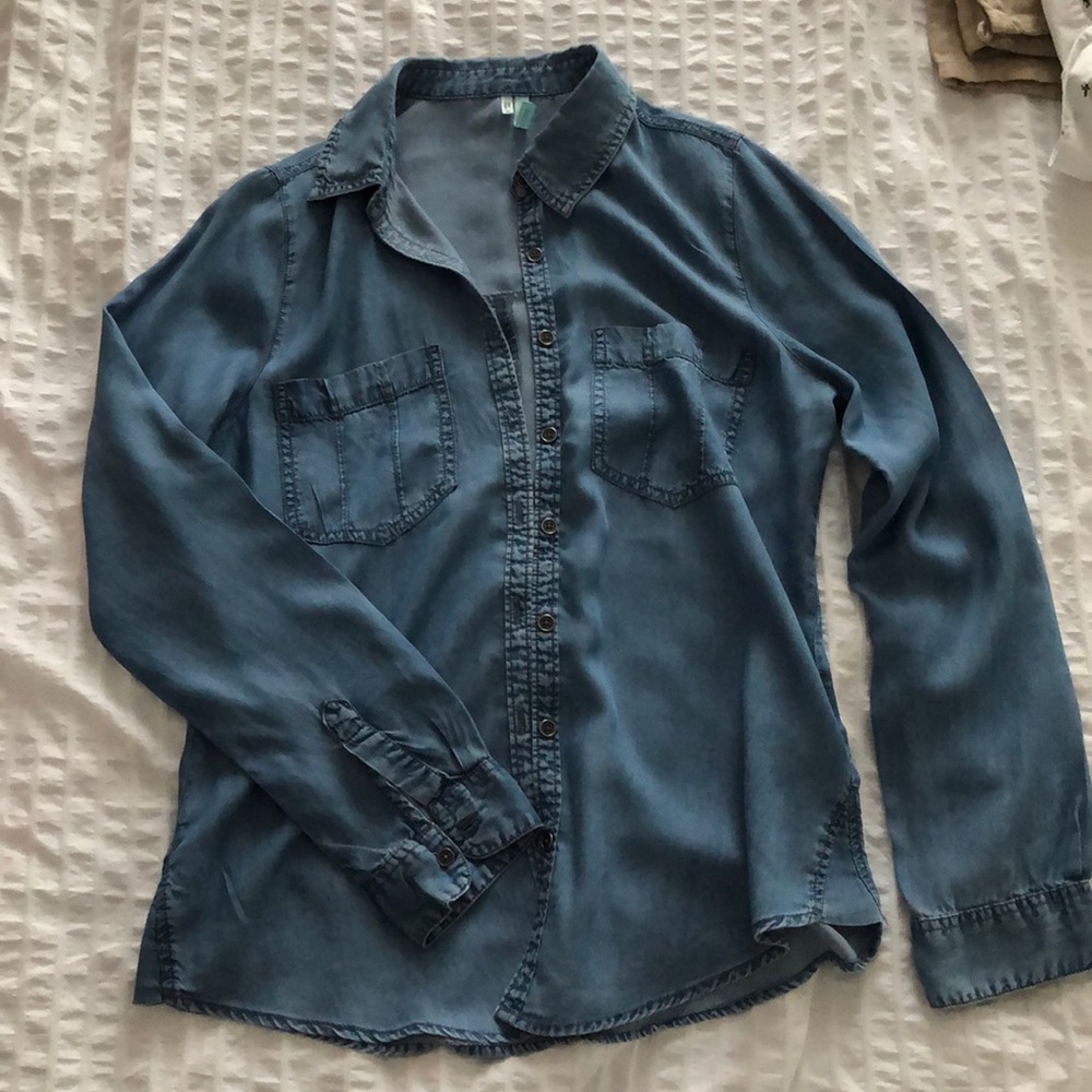 Light Blue Lyocell Chambray Button Down